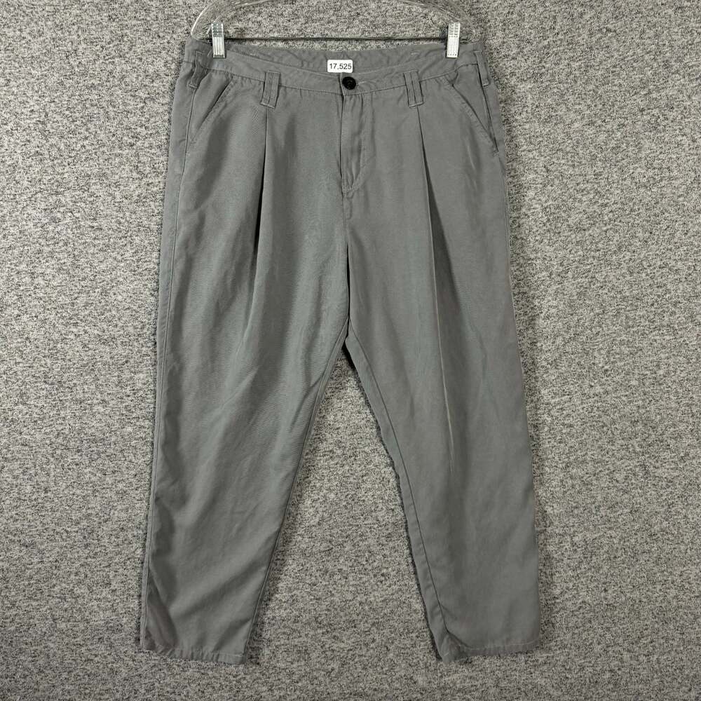 Sundance Women's Size 14P Gray Tencel Tapered Leg Pleated Front Pants